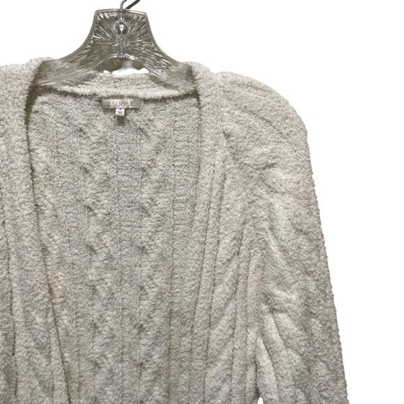 Z Supply Cate Cable Knit Cardigan Sweater Sea Salt Women’s Size Medium - Picture 7 of 11